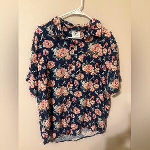 Genuine Braves Merchandise Floral Navy Top